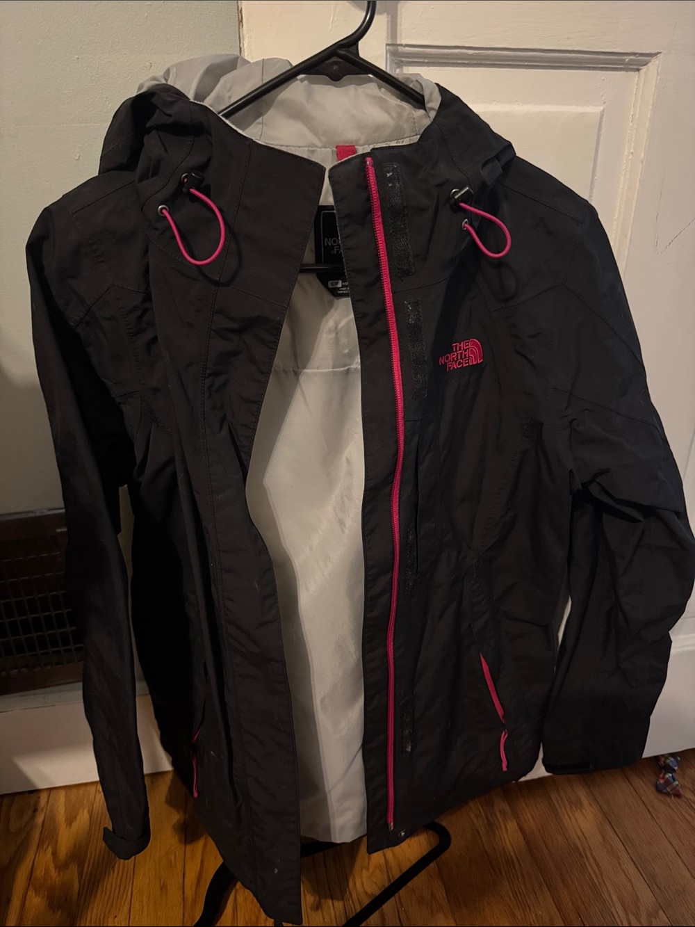 The North Face Black Ski Jacket Shell with Pink Trim